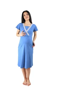 Stillpyjama Damen Schlafanzug für Schwangerschaft Nachthemd Stillfunktion Pyjama - Bild 1 von 27