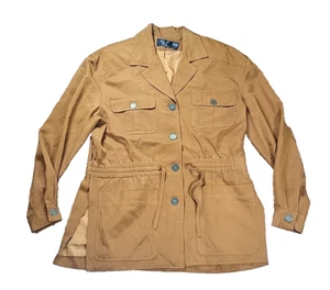 Vintage 100% Silk Jacket Womens Size 8 Burnt Umber Orange Coastal Grandmother - Picture 1 of 12