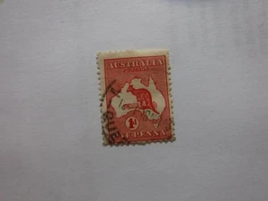 Australia 1913 Issue, One Penny, Red Roo, Used, Postmarked Free SHIPPING - Picture 1 of 2
