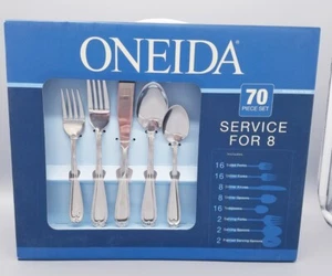 Oneida 70 Piece Empresa Stainless Flatware set for 8 with serving peices - Picture 1 of 7