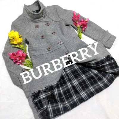 Abrigo largo BURBERRY BLUE LABEL, gris, para mujer, talla 40 Foto 1 de 4