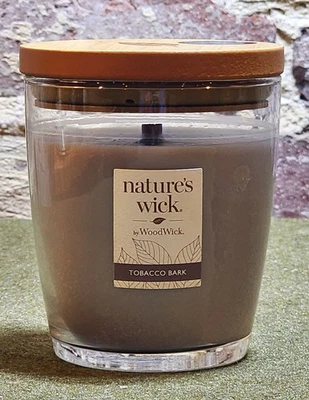 Vela tarro mediano Nature's Wick de Woodwick corteza de tabaco 10 oz Foto 1 de 3