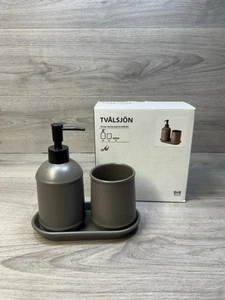 Juego de baño de 3 piezas Ikea Tvalsjon soporte para cepillo de dientes dispensador de jabón - Imagen 1 de 11