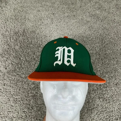 Gorra ajustada Miami Hurricanes Adidas para hombre 7 3/8 verde naranja Foto 1 de 4