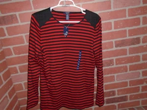 CAMISETA CHAPS MUJER RAYAS MANGA LARGA TALLA XL-NUEVA CON ETIQUETAS - Imagen 1 de 2