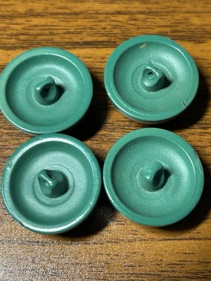 Buttons 4 Green round dome shank back acrylic2.1 cm VTG - Image 1 of 3