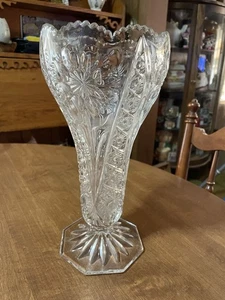 STUNNING La Rochelle AKA Cosmos Clear by IMPERIAL GLASS-OHIO 12” Vase - Picture 1 of 8