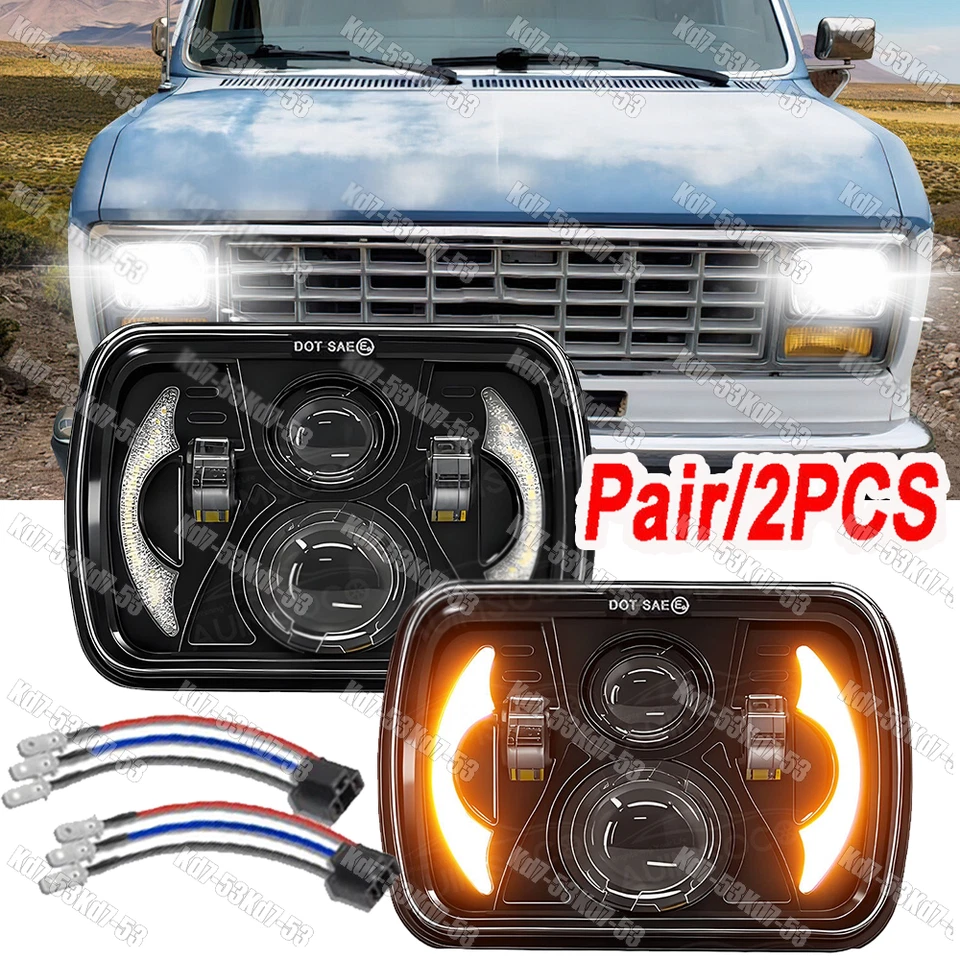 2 piezas 7x6 pulgadas LED H6054 reflector de faros HI/LO para camioneta Toyota carrocería rígida 240SX Foto 1 de 4