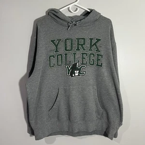 Vintage Jansport York College Spartans grau grün Sweatshirt Hoodie Herren XL - Bild 1 von 7