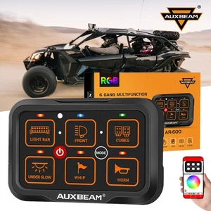 AUXBEAM AR-600 RGB 6  Gang Switch Panel On-Off LED For Can-Am Maverick X3 Max RR - Picture 1 of 12