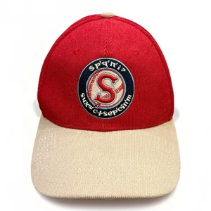 Melonwear Mens Red Spokane Indians Corduroy Embroidered Pepsi Strapback Hat Cap - Picture 1 of 11