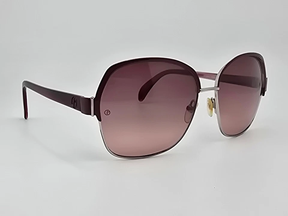 Giorgio Armani GA851/S 勃艮第银色镜框棕色渐变蝴蝶太阳镜 — 第 1/4 张图片