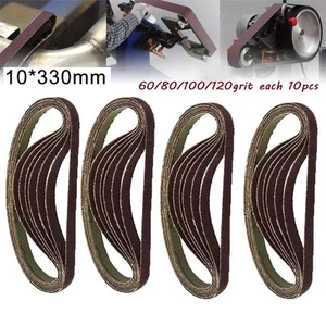 Sanding Belts 330 X 10mm 40pcs/Set 60/80/100/120 Grit Plastic Sander Air Finger - Zdjęcie 1 z 6