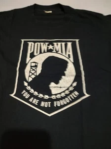 T-shirt vintage Pow Mia punto singolo non sei dimenticato taglia L punto singolo - Foto 1 di 6