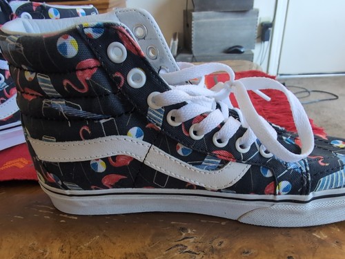 Scarpe da ginnastica alte stringate Vans Sk8 Hi nere piscina fenicottero spiaggia vibes