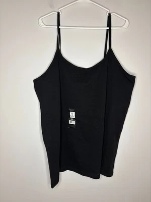 BOBBIE BROOKS NEW Ladies Cami Womens 3X Black Spaghetti Strap Stretch - Image 1 of 4