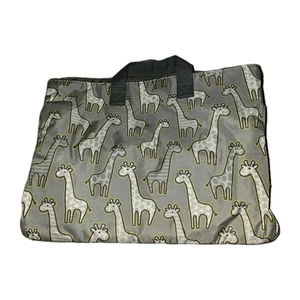 Thirty-One kleine graue Tragetasche mit Giraffenmuster Doppelgriff Reißverschluss - Bild 1 von 10