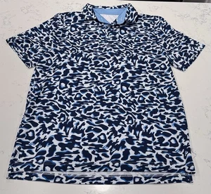 Good Good Golf Polo Herren Medium Kurzarm Bunt Blau Funky All Over Print - Bild 1 von 8