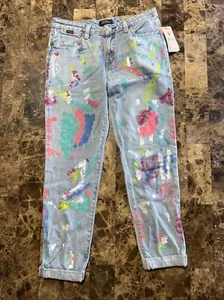 Polo Ralph Lauren Girls Paint Splattered The Astor Slim Boyfriend Size 14 NEW - Picture 1 of 8