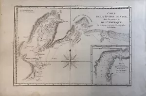 1788 Carte De La Riviere De Cook, Dans La Partie N.O. De Amerique Original Map - Picture 1 of 3