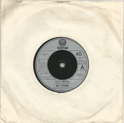 Def Leppard - Hello America 1980 Vertigo 7 inch vinyl single - Image 1 of 2