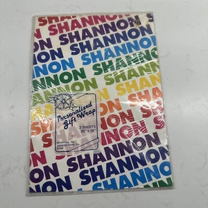 Shannon Gift Wrapping Paper Vintage 80s NIP Personalized Name Craft Rainbow - Picture 1 of 11