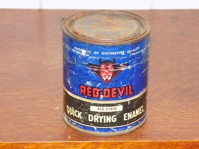 Vintage Red Devil One Pint Red Coral Paint Can - Image 1 of 4