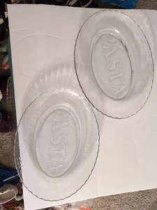 2 Clear Glass Pasta Platters 15X10 - Bild 1 von 4