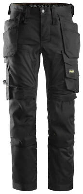 SNICKERS 6241 STRETCH WORK TROUSERS ALLROUNDWORK WITH HOLSTER POCKETS BLACK