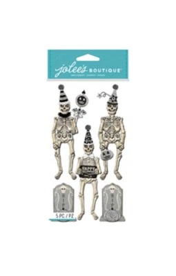 JOLEE'S BOUTIQUE Crafts Stickers Jolee's 3D Halloween Skeletons Tombstones Party Hats Pumpkins
