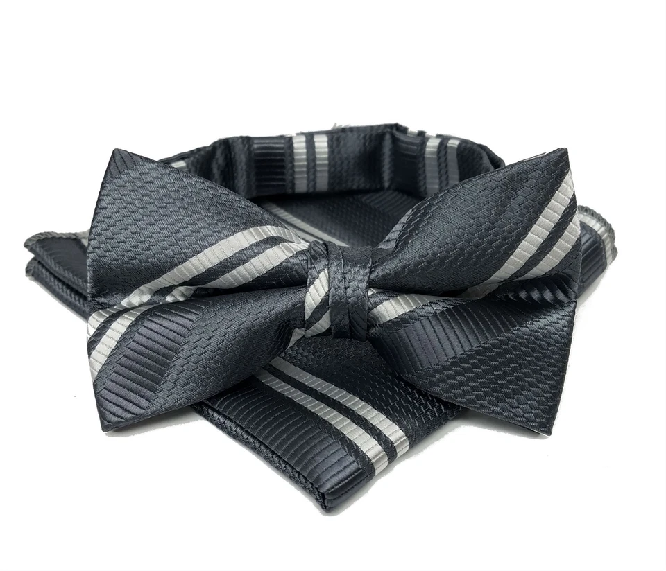 Juego de pajarita a rayas + bolsillo cuadrado para niños talla niño pequeño 2-4 niños 5-7 niños s 8-18  Foto 1 de 1