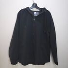 Russell Active Fusion Knit Men Large 42-44 Full Zip Black Hoodie Jacket Athletic