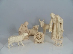 Holz geschnitzt Krippen Figuren 8er-Set H 14 cm natur Krippe Weihnachtskrippe IN - Bild 1 von 12