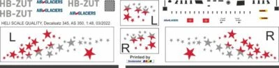 Decal 345 H125 / AS 350 Ecureuil Air-Glaciers HB-ZUT - Bild 1 von 2