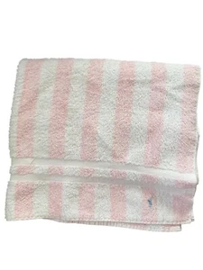 Toalla de baño vintage Ralph Lauren Home rosa blanco a rayas algodón EE. UU. - Imagen 1 de 5