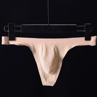 Ultra-thin Seamless Thong Men G Strings and Thongs Men Pouch Ice Silk Underwear - Image 1 of 4