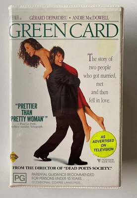 Green Card [VHS] Roadshow Video 1990 Big Box Ex-Rental Tape Clamshell VGC - Image 1 of 4
