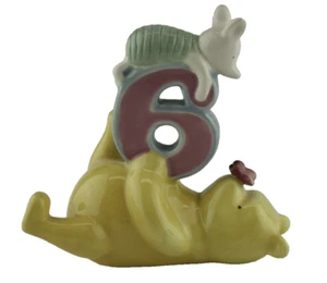 Disney Winnie The Pooh Piglet Kid Birthday Number 6 Six Cake Topper Porcelain - Picture 1 of 6