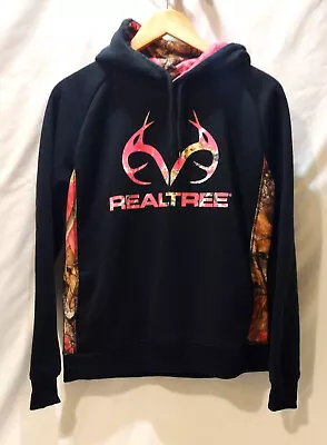 Sudadera Realtree Mujer M Negra Rosa Camuflada Sudadera con Capucha Aire Libre Caza Foto 1 de 4