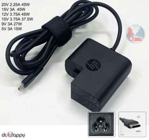 Cargador adaptador USB-C 45W para HP Chromebook 11-ae131nr 11-ae120nr 11-ae161cl - Imagen 1 de 6