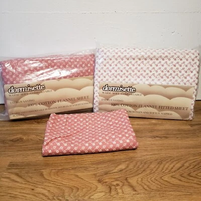 Sábanas Dormisette de Colección Algodón Franela Rosa DOBLE AJUSTE + PLANAS + FUNDA DE ALMOHADA Alemania Foto 1 de 4