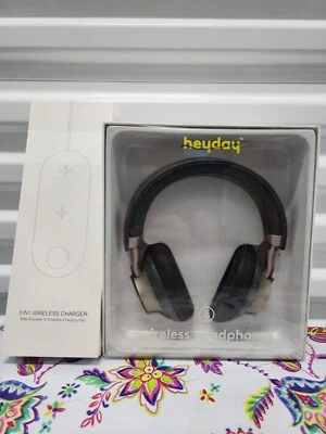 heyday Bluetooth Wireless Over-Ear Headphones + Wordima 3 in 1 Wireless Charger - Image 1 of 4