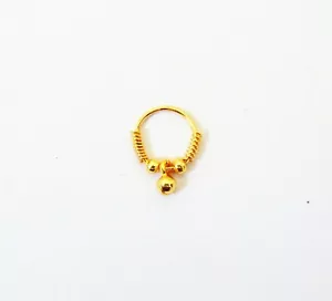 Indian Traditional Nath 18K Gold Plated Stud Fashion Women Nose Ring Jewelry - Picture 1 of 3