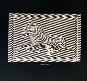 Victor Vasarely — cheval au galop — sérigraphie originale signée dans la planche - Bild 1 von 5