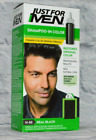 JUST FOR MEN SHAMPOO - IN - COLOR H-55 REAL BLACK SINGLE APP. HAIRCOLOR KIT NEW