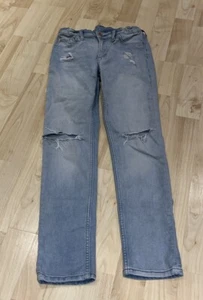 H&M Jeans Skinny Gr 146 blau Hose destroyed verstellbarer Bund - Bild 1 von 4