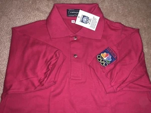 VINTAGE BARCELONA '92 OLYMPIC GAMES NBC PINK POLO SHIRT women's sz M NEW - Picture 1 of 12