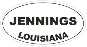 Jennings Louisiana Oval Bumper Sticker or Helmet Sticker D3949 - Picture 1 of 1