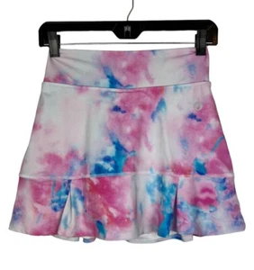 Dona Jo Hipster Jojo 2.0 Skort Size 1 Small Pleat Skirt Pink Watercolor Print - Picture 1 of 9
