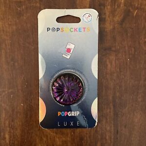 PopSockets PopGrip LUXE Phone Grip & Stand w/Swappable Top - Deco Purple Rainbow